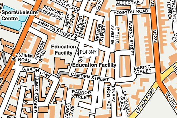 PL4 8NY map - OS OpenMap – Local (Ordnance Survey)
