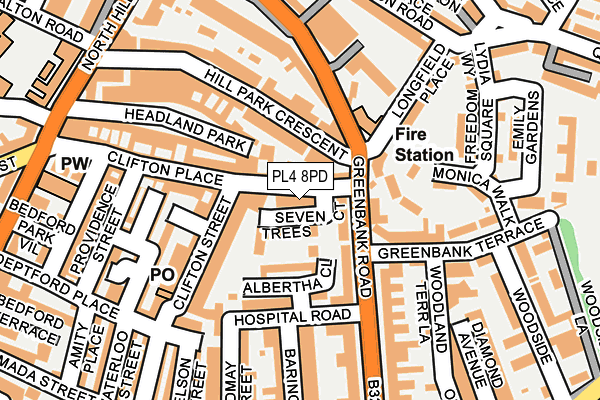 PL4 8PD map - OS OpenMap – Local (Ordnance Survey)