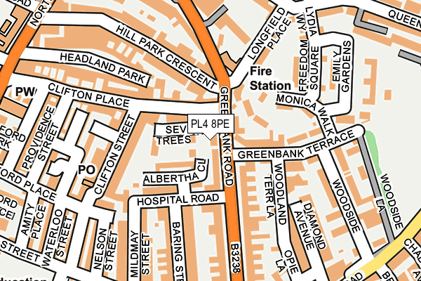 PL4 8PE map - OS OpenMap – Local (Ordnance Survey)