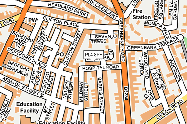 PL4 8PF map - OS OpenMap – Local (Ordnance Survey)