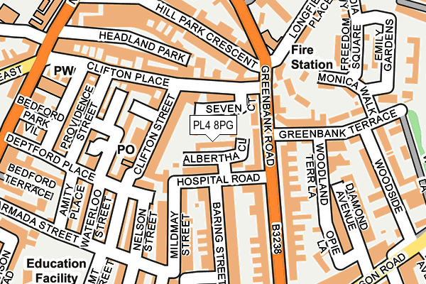 PL4 8PG map - OS OpenMap – Local (Ordnance Survey)