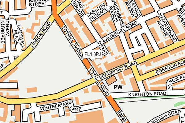 PL4 8PJ map - OS OpenMap – Local (Ordnance Survey)