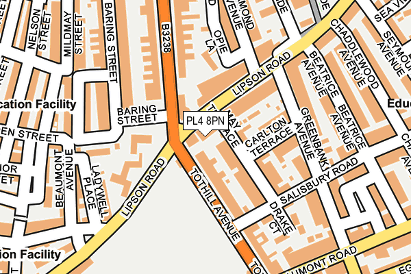 PL4 8PN map - OS OpenMap – Local (Ordnance Survey)