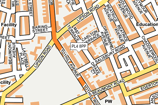 PL4 8PP map - OS OpenMap – Local (Ordnance Survey)