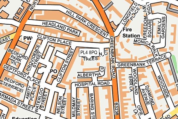 PL4 8PQ map - OS OpenMap – Local (Ordnance Survey)