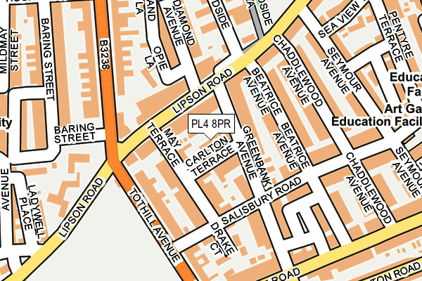 PL4 8PR map - OS OpenMap – Local (Ordnance Survey)