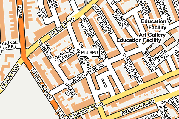 PL4 8PU map - OS OpenMap – Local (Ordnance Survey)