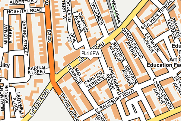 PL4 8PW map - OS OpenMap – Local (Ordnance Survey)