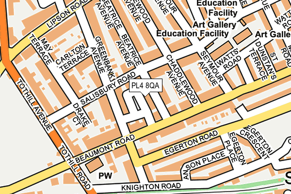 PL4 8QA map - OS OpenMap – Local (Ordnance Survey)