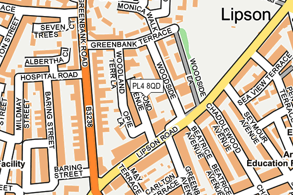 PL4 8QD map - OS OpenMap – Local (Ordnance Survey)