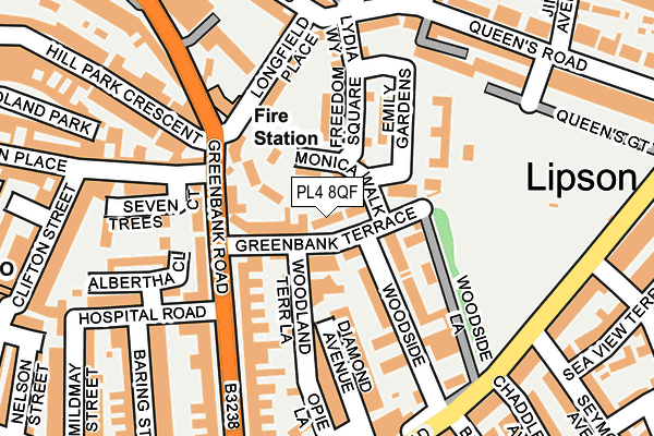 PL4 8QF map - OS OpenMap – Local (Ordnance Survey)