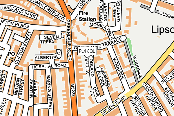 PL4 8QL map - OS OpenMap – Local (Ordnance Survey)