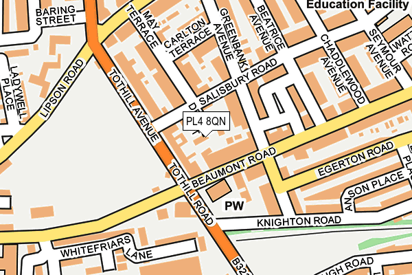 PL4 8QN map - OS OpenMap – Local (Ordnance Survey)