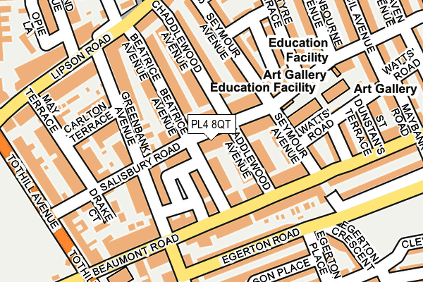 PL4 8QT map - OS OpenMap – Local (Ordnance Survey)