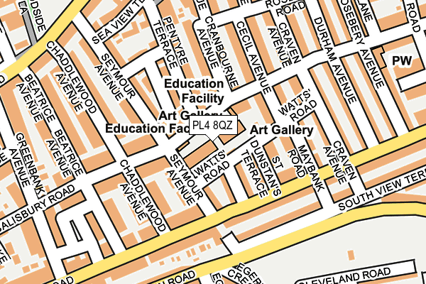 PL4 8QZ map - OS OpenMap – Local (Ordnance Survey)