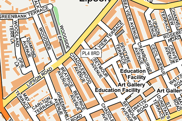 PL4 8RD map - OS OpenMap – Local (Ordnance Survey)