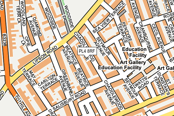 PL4 8RF map - OS OpenMap – Local (Ordnance Survey)