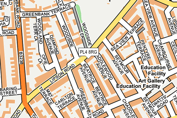 PL4 8RG map - OS OpenMap – Local (Ordnance Survey)