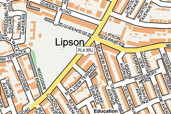 PL4 8RJ map - OS OpenMap – Local (Ordnance Survey)