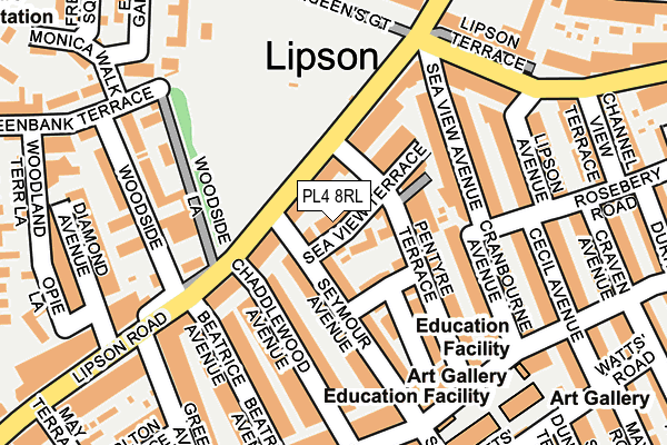 PL4 8RL map - OS OpenMap – Local (Ordnance Survey)