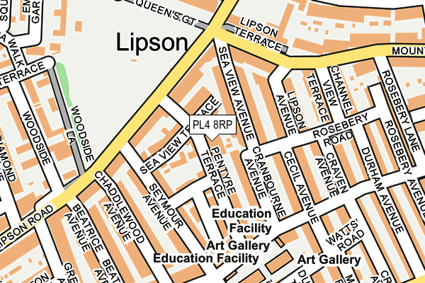 PL4 8RP map - OS OpenMap – Local (Ordnance Survey)