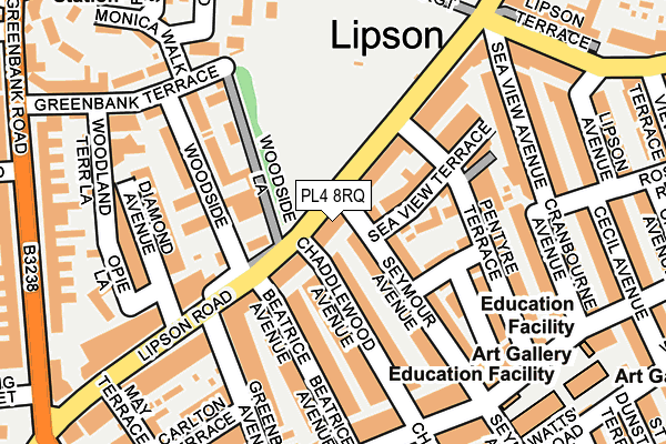 PL4 8RQ map - OS OpenMap – Local (Ordnance Survey)