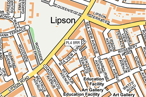 PL4 8RR map - OS OpenMap – Local (Ordnance Survey)