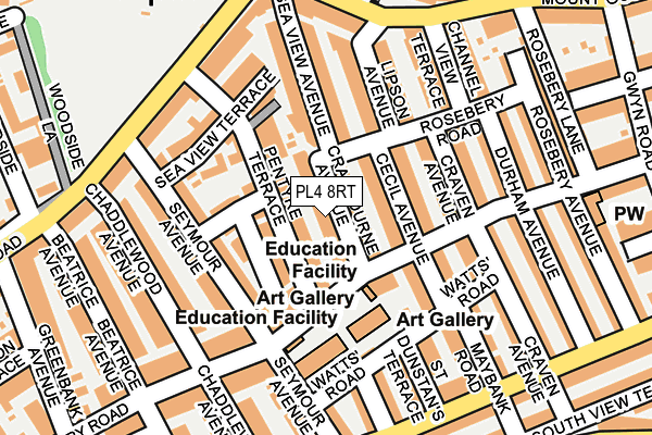 PL4 8RT map - OS OpenMap – Local (Ordnance Survey)