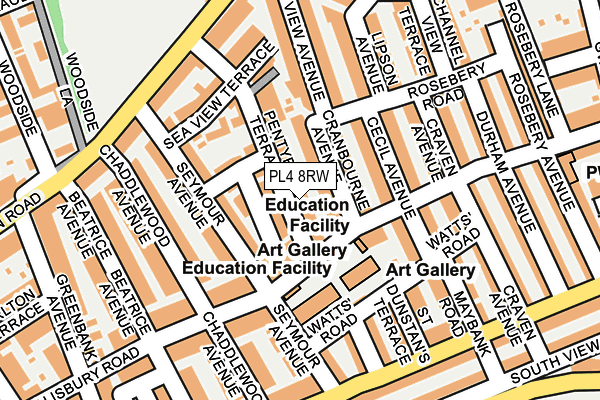 PL4 8RW map - OS OpenMap – Local (Ordnance Survey)