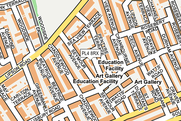 PL4 8RX map - OS OpenMap – Local (Ordnance Survey)