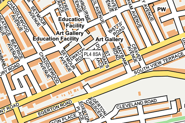 PL4 8SA map - OS OpenMap – Local (Ordnance Survey)