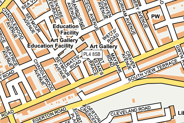 PL4 8SB map - OS OpenMap – Local (Ordnance Survey)