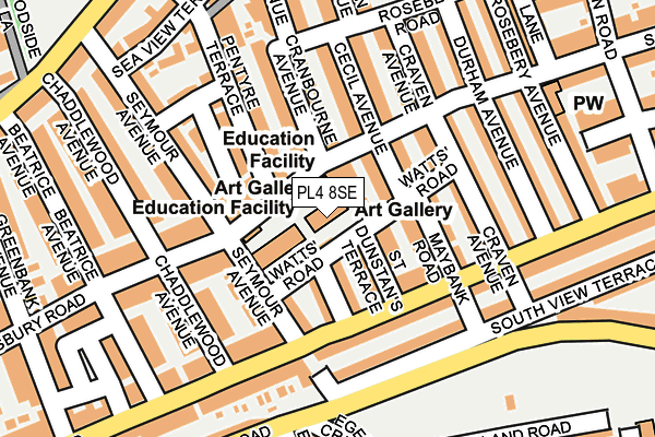 PL4 8SE map - OS OpenMap – Local (Ordnance Survey)