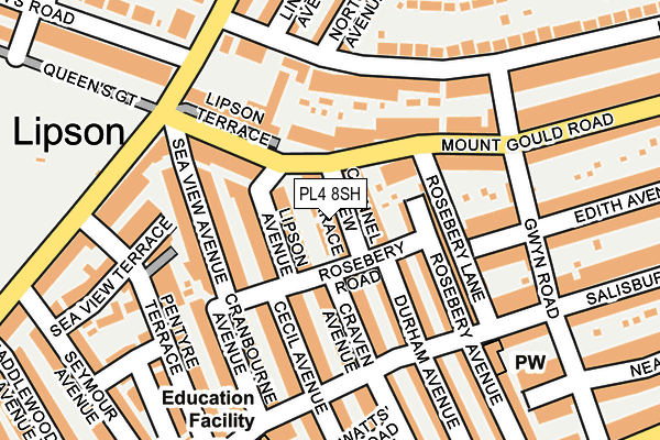 PL4 8SH map - OS OpenMap – Local (Ordnance Survey)