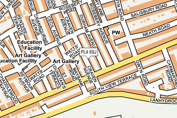 PL4 8SJ map - OS OpenMap – Local (Ordnance Survey)