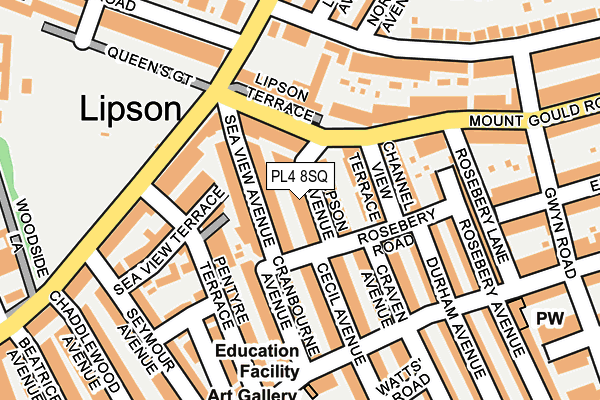 PL4 8SQ map - OS OpenMap – Local (Ordnance Survey)