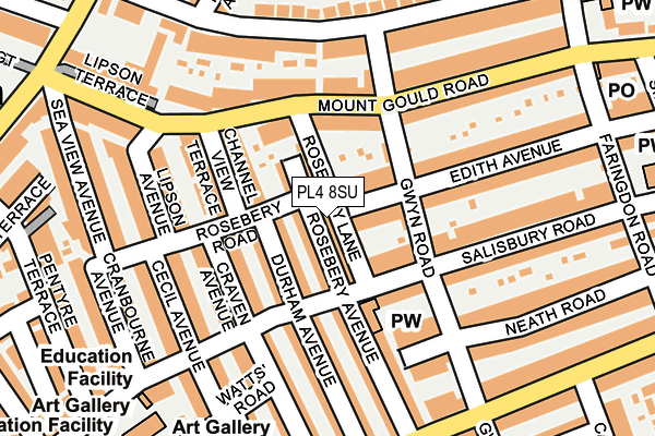 PL4 8SU map - OS OpenMap – Local (Ordnance Survey)