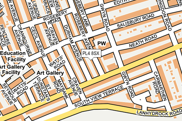 PL4 8SX map - OS OpenMap – Local (Ordnance Survey)