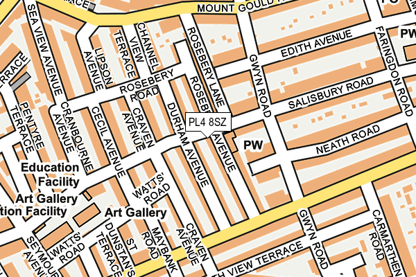 PL4 8SZ map - OS OpenMap – Local (Ordnance Survey)