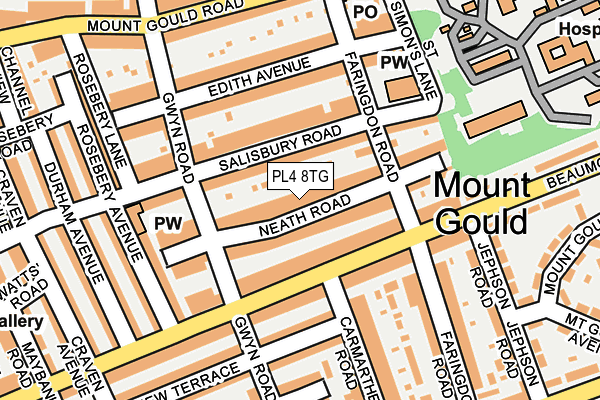 PL4 8TG map - OS OpenMap – Local (Ordnance Survey)