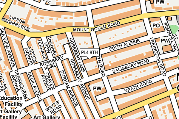 PL4 8TH map - OS OpenMap – Local (Ordnance Survey)