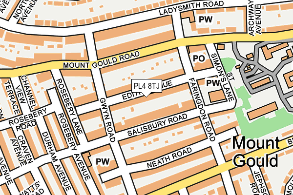 PL4 8TJ map - OS OpenMap – Local (Ordnance Survey)