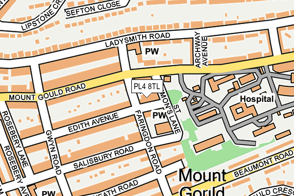 PL4 8TL map - OS OpenMap – Local (Ordnance Survey)