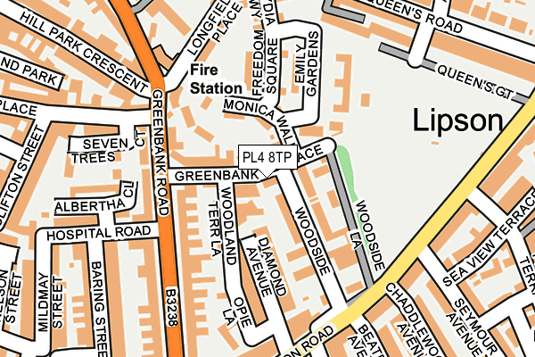 PL4 8TP map - OS OpenMap – Local (Ordnance Survey)
