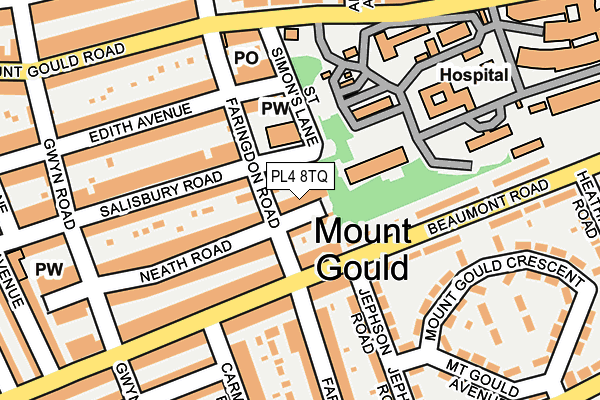 PL4 8TQ map - OS OpenMap – Local (Ordnance Survey)