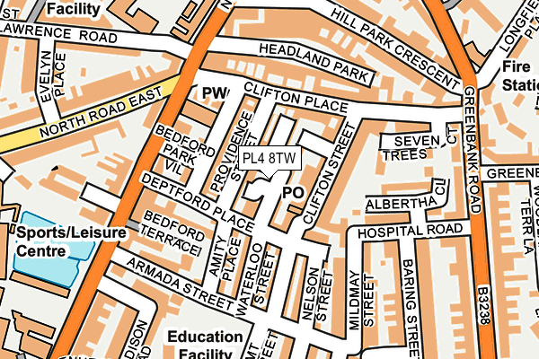 PL4 8TW map - OS OpenMap – Local (Ordnance Survey)