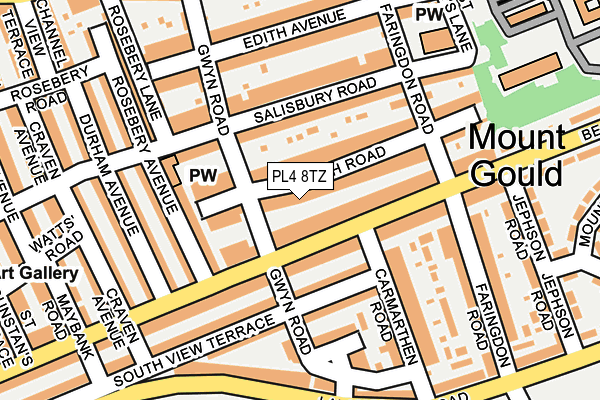 PL4 8TZ map - OS OpenMap – Local (Ordnance Survey)