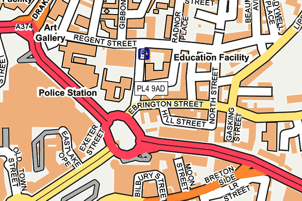 PL4 9AD map - OS OpenMap – Local (Ordnance Survey)