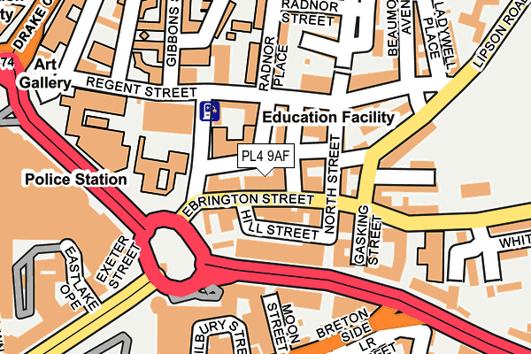 PL4 9AF map - OS OpenMap – Local (Ordnance Survey)