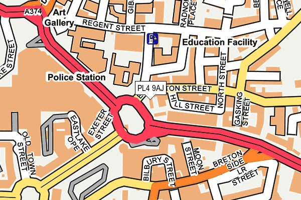 PL4 9AJ map - OS OpenMap – Local (Ordnance Survey)